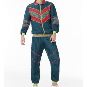 Chándales cortavientos elegantes para entrenamiento de hombres, cierre elástico, conjuntos de nailon de dibujo de dos piezas para exteriores para hombres, chándales - Product Image 1