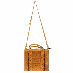 Botte Stich daim Western petit sac fourre-tout sac à main en cuir véritable Western sac à main à la main mode sac en cuir de qualité supérieure - Product Image 4