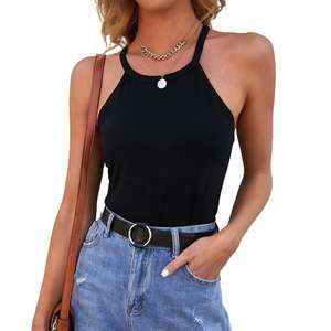 Camiseta sin mangas de verano para mujer, color sólido, camisa de camisola versátil básica informal, 8 colores disponibles - Product Image 5