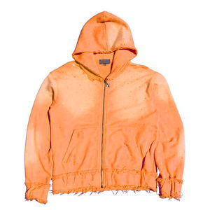 Sudadera con Capucha Personalizada de Moda con Pedrería y Efecto Desgastado, Sudadera Informal de Calle, 100% Algodón, Hombros Caídos, Unisex - Product Image 5