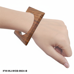 Bracelet en bois torsadé artisanal, bracelet en bois naturel épais, bijoux bohèmes artisanaux pour femmes - Product Image 3