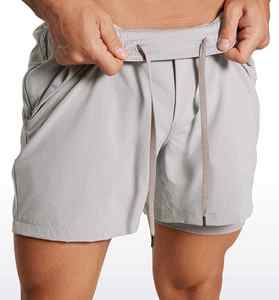 Men's Workout <b>Shorts</b> <b>Zipper</b> <b>Pockets</b> 5 Inch Plus Size Sports <b>Shorts</b> QUICK DRY Breathable Man 2 in 1 Running Gym <b>Shorts</b> for Men - Product Image 1