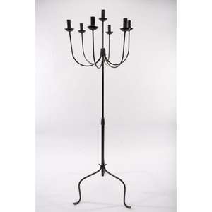 Portavelas creativo de mano, soporte de vela hecho a mano de hierro con acabado negro, soporte de vela antideslizante para casa de campo - Product Image 5