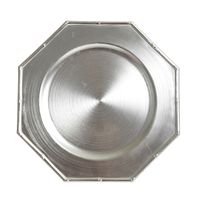 Assiette de présentation en plastique cuivre antique, design martelé, polie, ronde de 13 pouces, écologique, anti-taches pour votre table à manger