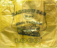 Sacs en plastique PE jaunes LOCO Rainbow 24x48 avec poignée gilet en matériaux recyclés et gaufrage pour le stockage des légumes