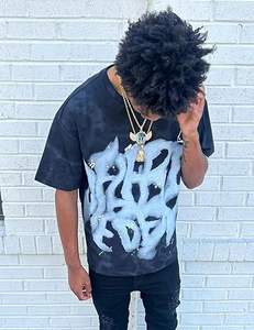 Fabricant de vêtements sur mesure : T-shirt oversize coupe carrée, T-shirts à épaules tombantes en coton épais, T-shirt graphique court coupe carrée 100% coton - Product Image 3