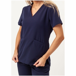 Conjuntos de uniformes médicos para mujer, conjuntos de uniformes médicos de manga corta con cuello levantado - Product Image 1