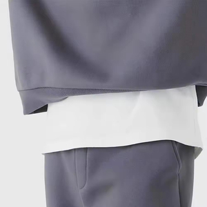 Ensemble de survêtements évasés de haute qualité pour hommes, couleur unie, décontracté, coupe boxy vierge, sweatshirts à capuche avec logo personnalisé, sweatshirts d'hiver - Product Image 4