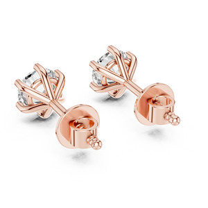 Pendientes Redondos de Oro Amarillo de 14K, Aretes Elegantes de Diamante de Laboratorio de 5 MM, Joyería Creada en Laboratorio para Mujer - Product Image 6