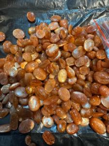 Cabujones sueltos de piedra solar naranja, piedras preciosas minerales de 8mm, calibración con tratamiento térmico - Product Image 4