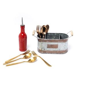 Rustic Galvanized Metal Utensil Holder with Silicone Material Shape Spoon for Kitchen Home Hotel Restaurant Wedding - Product Image 6