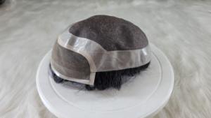 Alta calidad diseño derecho Mono Base encaje frontal mano atada peluca tupé postizo 90%-120% densidad Remy pelo indio textura recta - Product Image 3