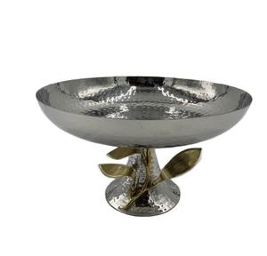 Bols à dattes élégants pour la maison hôtel Restaurant bol nickelé en Aluminium dattes Fruits secs service de table à pieds - Product Image 5