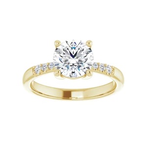 Anillo de compromiso redondo con diamante cultivado en laboratorio certificado de dos quilates, brillante, oro sólido de 14K, engaste de garras F-VS2, para amantes de la joyería. - Product Image 1