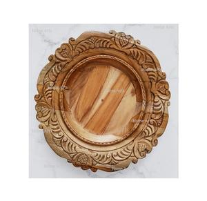 Assiette de présentation en bois de qualité supérieure, dernier design, forme ronde, pour mariages et événements. - Product Image 4
