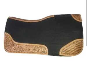 Venta caliente de fieltro de lana negro Premium de Nueva Zelanda/almohadilla de sillín occidental Vardhman, diseño de parche de cuero al por mayor fabricantes - Product Image 2