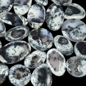 Lot de cabochons en opale dendrite naturelle, pierres précieuses en vrac pour la fabrication de bijoux, formes variées, quartz en gros - Product Image 3