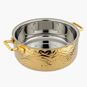 Cazuela de diseño dorada y plateada con mango elegante, olla caliente elegante para cocina moderna, comedor y uso decorativo de La India - Product Image 5