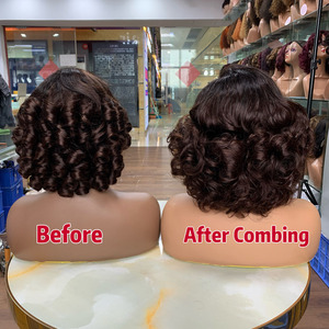 วิกผมแบบไม่ต้องใช้กาว Super Double Drawn ขนาด 12 นิ้ว 5x5 Lace ลอนเด้ง วอลลุ่มเต็ม ไม่ต้องใช้กาว เหมาะสำหรับผู้หญิงผิวสี - Product Image 2