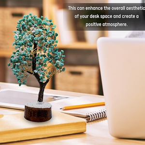 Piedra semipreciosa natural amazonita árbol de piedras preciosas 300 Chips árbol de cristal Feng Shui estatuilla para decoración del hogar - Product Image 4