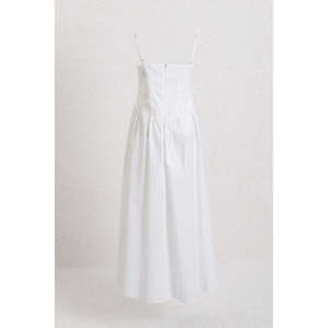 Robe midi à bretelles - Blanc - Product Image 2