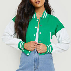 Chaqueta Universitaria Varsity de Invierno para Mujer, Modelo 2024, con Logotipo Personalizado, Bordado Chenille, Manga de Cuero, Oferta - Product Image 6