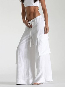 Customize <b>Summer</b> Premium Cargo Pants <b>Women</b> <b>Lightweight</b> 100% Cotton Jogger Multi-Pocket Oversized Casual <b>Trousers</b> - Product Image 5