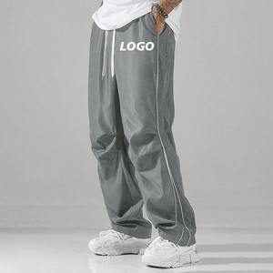 Pantalones de chándal de rayas personalizados para hombre, pantalones de chándal holgados, pantalones casuales de pierna ancha con cordón, ropa de calle - Product Image 4