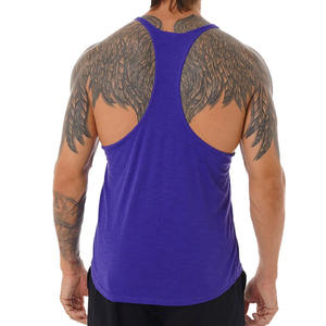 Purple Stringer Tank Top <b>for</b> <b>Men</b> 100% Cotton Made <b>Y</b>-Back Bodybuilding Vest Loose Muscle Fit Gym Wear Custom Logo <b>Men</b> Tank Top - Product Image 6