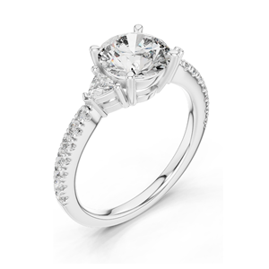 Bague de fiançailles en diamant de laboratoire rond brillant de 1,776 ct, diamants VVS-VS EF CVD, or 18K, 14K, 10K et argent 925, rose - Product Image 4