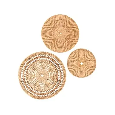 High Standard Handmade Bohemian Decoration RATTAN Pure Woven Circle Oval Home Custom Color Decor Wall with Low Price