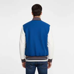 Chaqueta Universitaria Personalizada para Hombre, Estilo Urbano, con Cuello Alto y Logotipo Frontal, Tejido de Lana Ecológico y Transpirable - Product Image 5