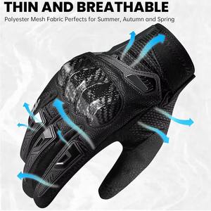 Gants de moto tactiques en cuir unisexe, gants de sport à doigts complets, équipement de protection, course, imperméables, respirants, taille personnalisée - Product Image 6
