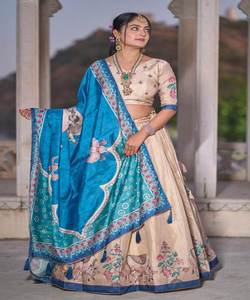 Lehenga choli ผ้าปักลายผ้าไหมแฟชั่นกับงานปาร์ตี้ชุดประจำชาติคอลเลกชันอินเทรนด์ - Product Image 3