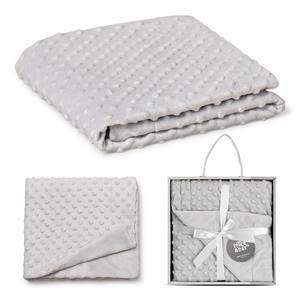 Couverture en polaire corail matelassée 80 x 110 grise avec motif à pois pour usage domestique - Product Image 1