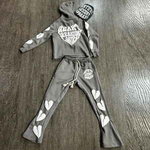 Hoodie Sweatshirt & Sweatpant Baggy Style Sun Faded Set Solid Color With Your Private Label 2 Piece Tracksuit For Unisex - Product Image 3