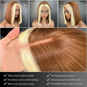 Venta al por mayor pelucas de cabello humano Glueless Highlight Cierre de flecos Color Rubio extensiones de cabello humano de calidad superior para las mujeres - Product Image 6