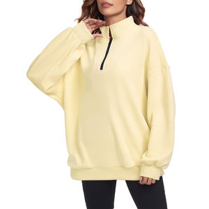 Nueva sudadera informal con media cremallera transpirable polar algodón Mujer algodón coreano ropa de alta calidad Fitness hecha a medida - Product Image 1