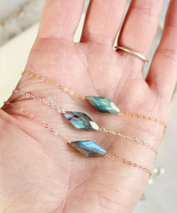 925 Sterling Silver Bohemian Kite Gemstone Necklace Handmade <b>Pendant</b> <b>Labradorite</b> Diamond Gold Plated Women-for Weddings Gifts - Product Image 4