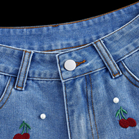 Çok Satan Yüksek Kaliteli Kadın Yüksek Bel Denim Şortlar Nefes Alabilen Nem Emici Hızlı Kuruyan Kanvas Kumaş Açık Renk