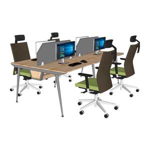 โต๊ะทำงานแบบคลัสเตอร์ 4 ที่นั่ง รุ่นร่วมสมัย ขนาด 240x120 ซม. ทำจากไม้เมลามีนและยาง ระบบ CONE รุ่น HBCO064 เฟอร์นิเจอร์สำนักงานทันสมัย - Product Image 2