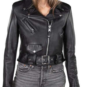 Chaqueta Bomber de Cuero Desgastado Informal para Mujer, Forro de Spandex, Transpirable, Resistente al Viento, Ecológica, Mangas Desmontables, Invierno - Product Image 3