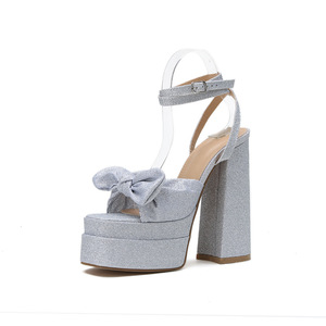 Sandales à talons hauts pour femmes de haute qualité, en cuir véritable, polyvalentes, confortables et décontractées - Product Image 1