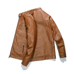 Venta al por mayor de moda con cremallera Pu chaquetas de cuero para los hombres de moda chaqueta de cuero de moda hecha en Pakistán chaqueta de cuero de moda - Product Image 6