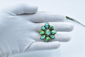 Handmade sonoran mountain turquoise <b>adjustable</b> <b>ring</b> <b>sterling</b> <b>silver</b> gemstone <b>ring</b> for women boho jewelry gift - Product Image 5