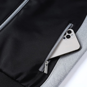 Conjunto Deportivo de Invierno para Tallas Grandes, de Poliéster y Felpa, Transpirable, Ligero, de Secado Rápido, con Cierre y Cuello Alto, Diseño Liso - Product Image 4