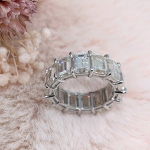 14K Blanc Emeraude Cut Lab Grown Diamond Ring 925 Silver IGI Certificate Fine Wedding Engagement Jewelry Women Moissanite Stone - Product Image 4