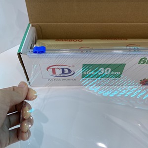 Prix bas Prêt à expédier Film alimentaire en PVC de haute qualité pour les aliments Film alimentaire en plastique Film alimentaire avec coupe Film étirable Wrap Anti-buée - Product Image 5