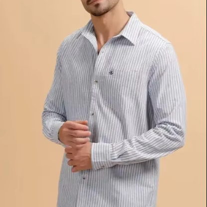 Men's Classic Casual Shirt 100% Cotton Regular Fit Solid Breathable Knitted Plain Dyed OEM Service Available