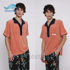 Camiseta personalizada de manga corta de verano para la <span class=keywords><strong>playa</strong></span>, camiseta informal de algodón 100% de gran tamaño para hombre, <span class=keywords><strong>Polo</strong></span> de <span class=keywords><strong>toalla</strong></span> de rizo con bolsillo en el pecho - Product Image 5